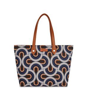 Hand Crafted Fabric Ladies Shoulder Tote Bag in Abstract Print, Top Handle Bag